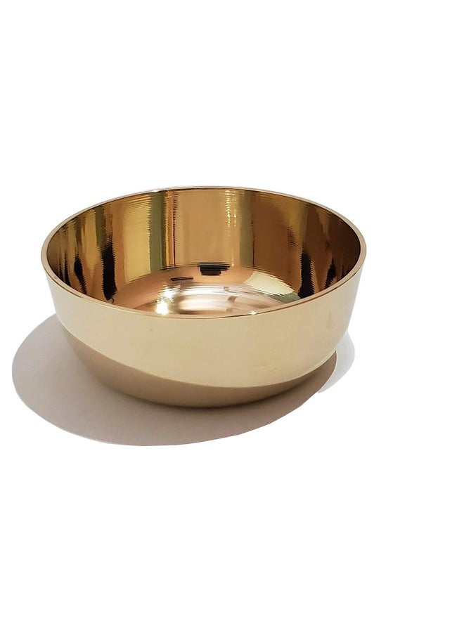 Pure Source India Kansa/Bronze Solid Bowl - 150 Ml, 4 Piece, Gold