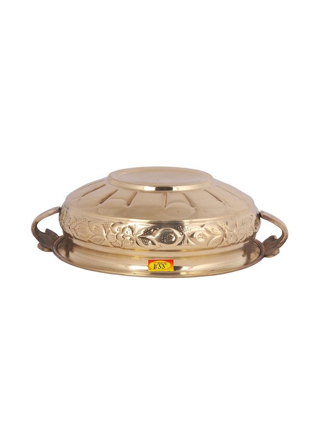 Shiv Shakti Arts® Handcrafted Brass Urli Designer Decorative Bowl Platter Volume- 1500 ml for Home and Temple Décor