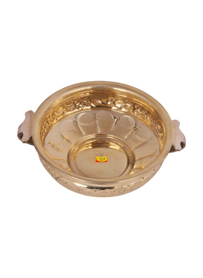 Shiv Shakti Arts® Handcrafted Brass Urli Designer Decorative Bowl Platter Volume- 1500 ml for Home and Temple Décor