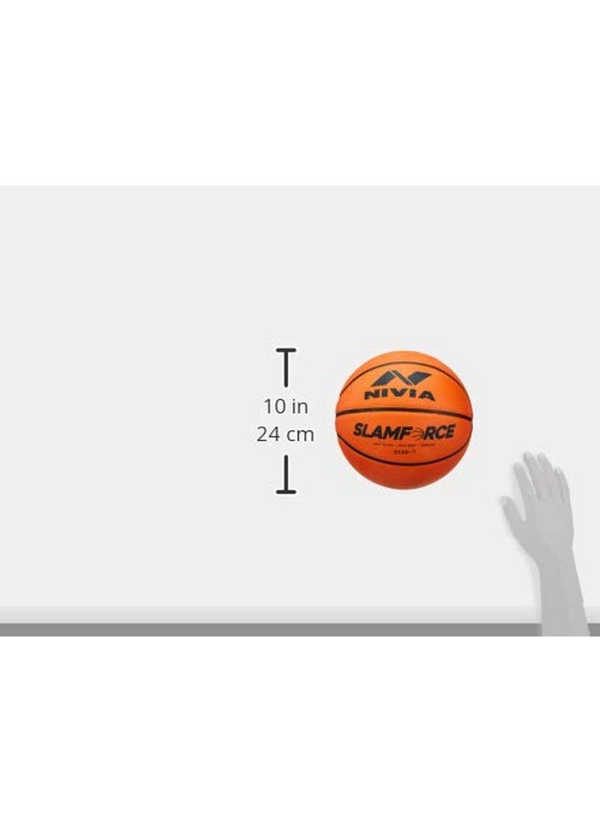 Nivia Slamforce Basketball/Rubberized Moulded/8 Panel/Suitable for Hard Surface/Training Basketball/for Men/Women/Size - 7 (Orange)