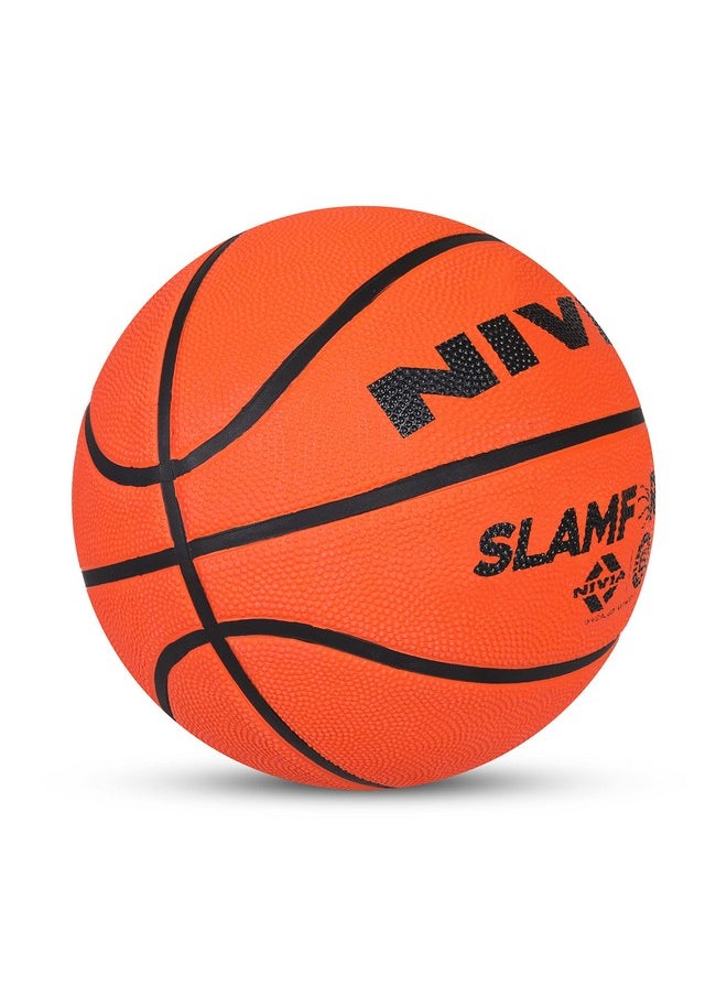 Nivia Slamforce Basketball/Rubberized Moulded/8 Panel/Suitable for Hard Surface/Training Basketball/for Men/Women/Size - 6 (Orange)