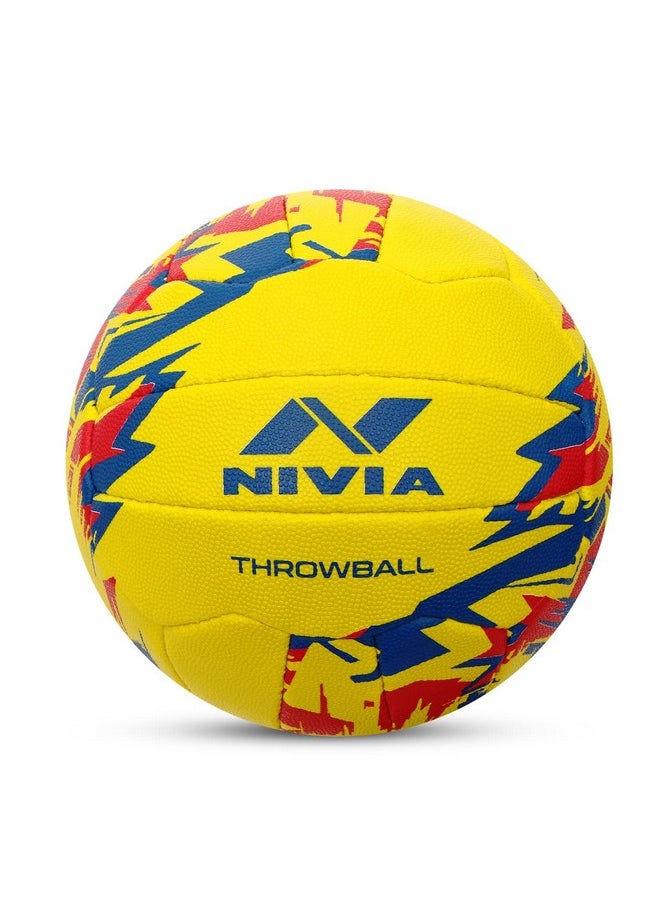 Nivia Rubber Throw Ball, Size 5 (Yellow/Red), Throwball