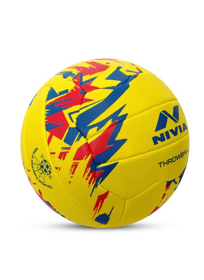 Nivia Rubber Throw Ball, Size 5 (Yellow/Red), Throwball