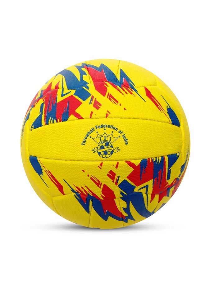 Nivia Rubber Throw Ball, Size 5 (Yellow/Red), Throwball