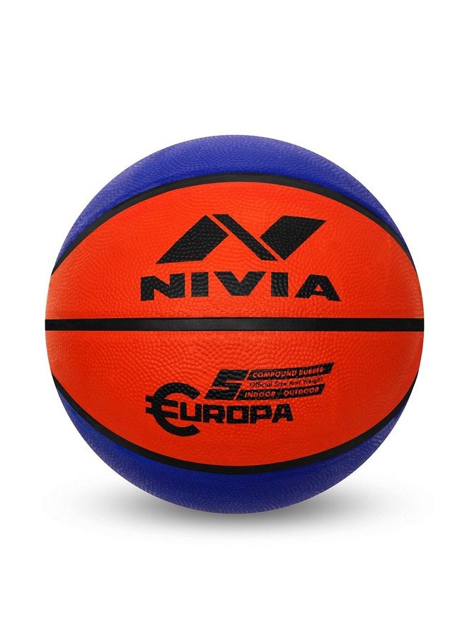 Nivia Rubber 633 Rubber Europa Basketball, Size 5 (Multicolour)