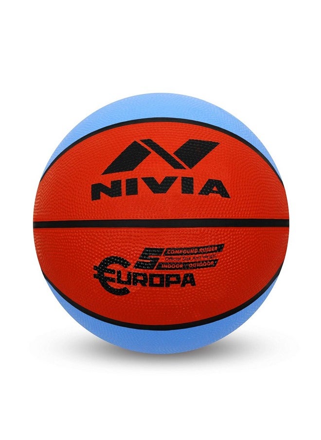 Nivia Rubber 633 Rubber Europa Basketball, Size 5 (Multicolour)