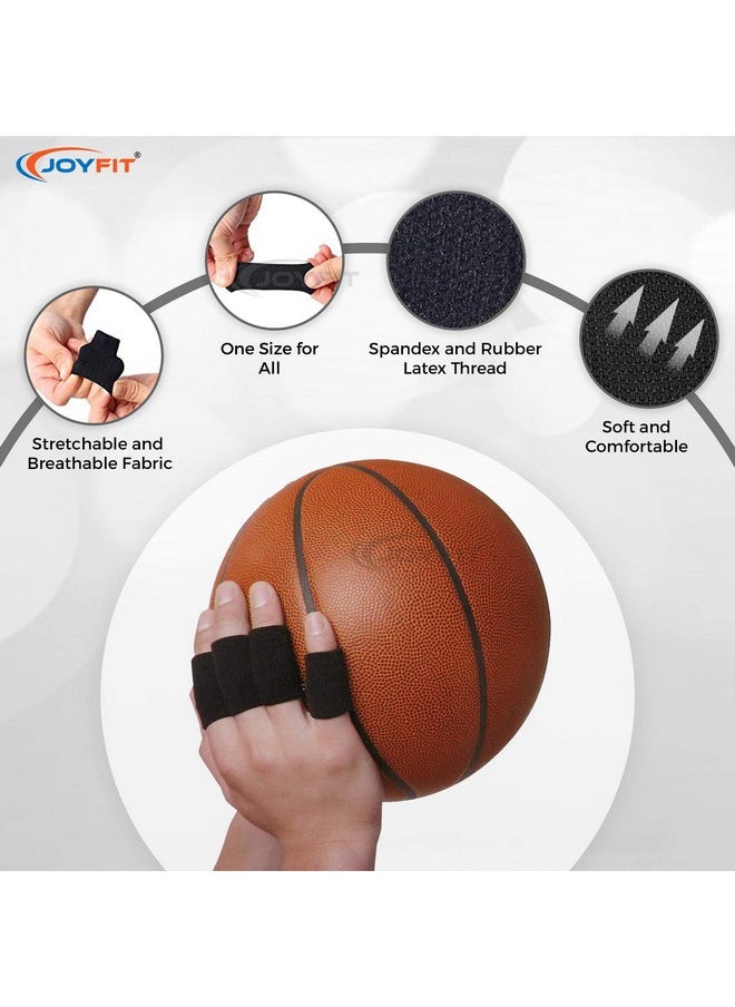 JoyFit Men&Women Adjustable Pain Relief&Sleeve Protector Finger Support With Comfortable Cushion Pressure For Cricket,Exercise,Gym Fitness,Volleyball,Badminton Etc(Black,Spandex)-10 Pc,Free Size