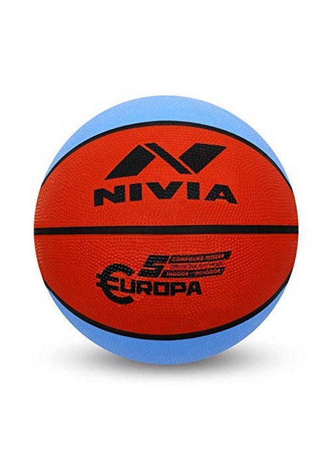 Nivia Europa/Soft Rubberized Moulded Basketball/for: Indoor Games/Ideal for: Training/Match/Suitable for Hard Surface, Wooden Flooring & Indoor Synthetic Surface/for Men/Women (Assorted) Size - 3