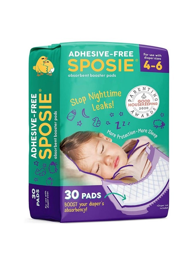 Sposie Diaper Booster Pads, Size 4-6, 30 Count - Hypoallergenic, Dermatologist and Pediatrician Tested, Fragrance, Latex, Chemical and Cruelty-Free, Made in USA