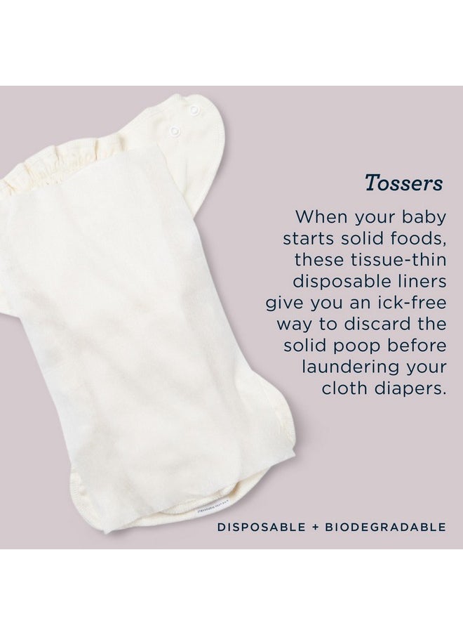 Esembly Tossers, Cloth Diaper Disposable Viscose Derived from Bamboo Liner, Fragrance-Free and Chlorine-Free, One Size, 2- Liners (2-Pack)