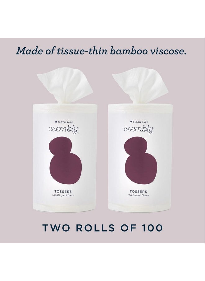 Esembly Tossers, Cloth Diaper Disposable Viscose Derived from Bamboo Liner, Fragrance-Free and Chlorine-Free, One Size, 2- Liners (2-Pack)