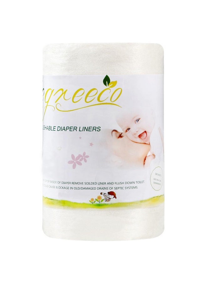 wegreeco Unscented Diaper Liners,Fragance Free and Chlorine Free - 100 Sheets Per Roll (1 Roll)