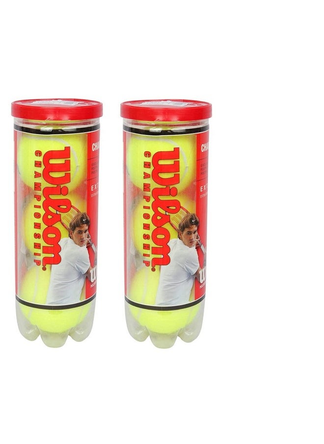 Wilson Championship Synthetic Tennis Balls|2 Can|6 Balls(3 Balls/Can) (Yellow)