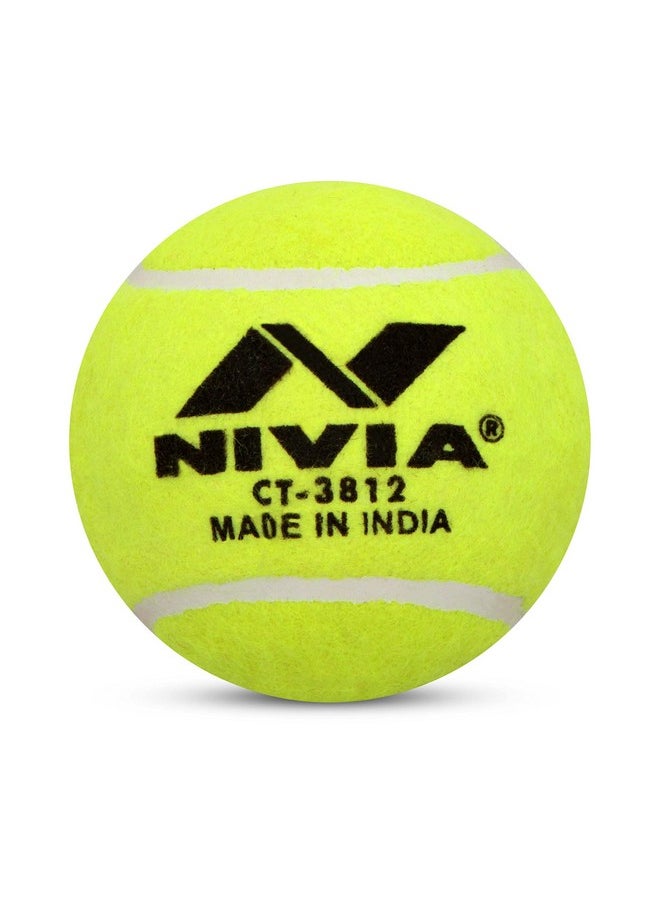 Nivia Heavy Tennis Ball Cricket Ball (Pack of 12), Yellow