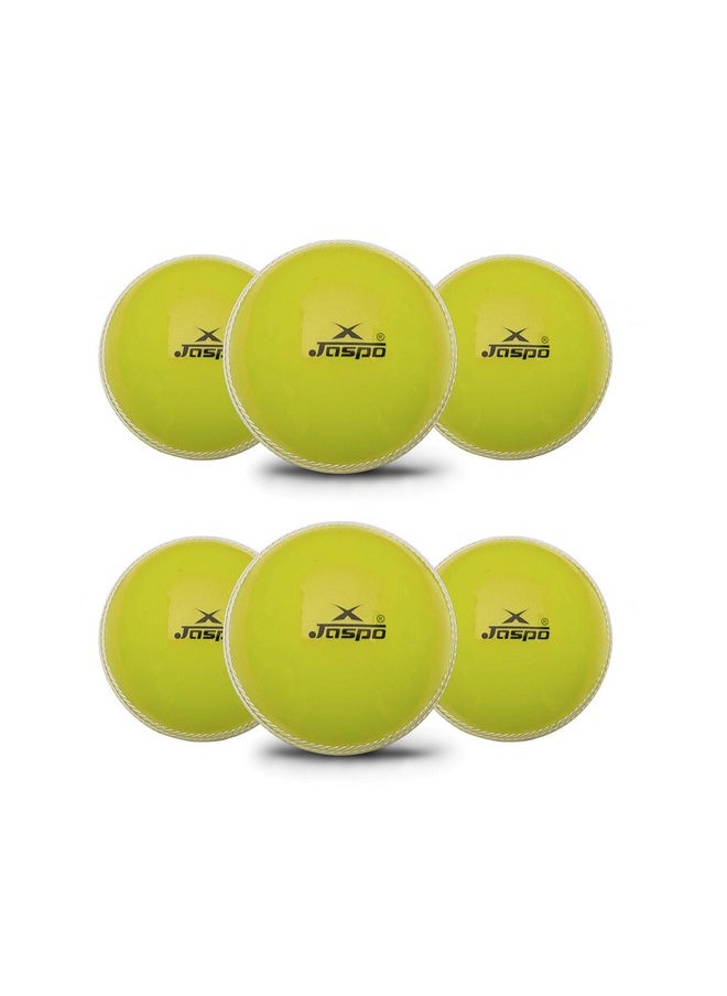 jaspo Polyvinyl Chloride (PVC) T-20 Soft Cricket Ball 110 Gm. Yellow (Pack Of 6)