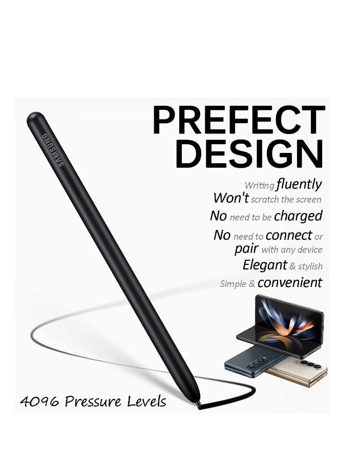 For Samsung Galaxy Z Fold 4/Z Fold 3 S Pen Stylus, No Charging and High Sensitive, Replacement S Pen for Galaxy Z Fold 4/Galaxy Z Fold 3 (Black)
