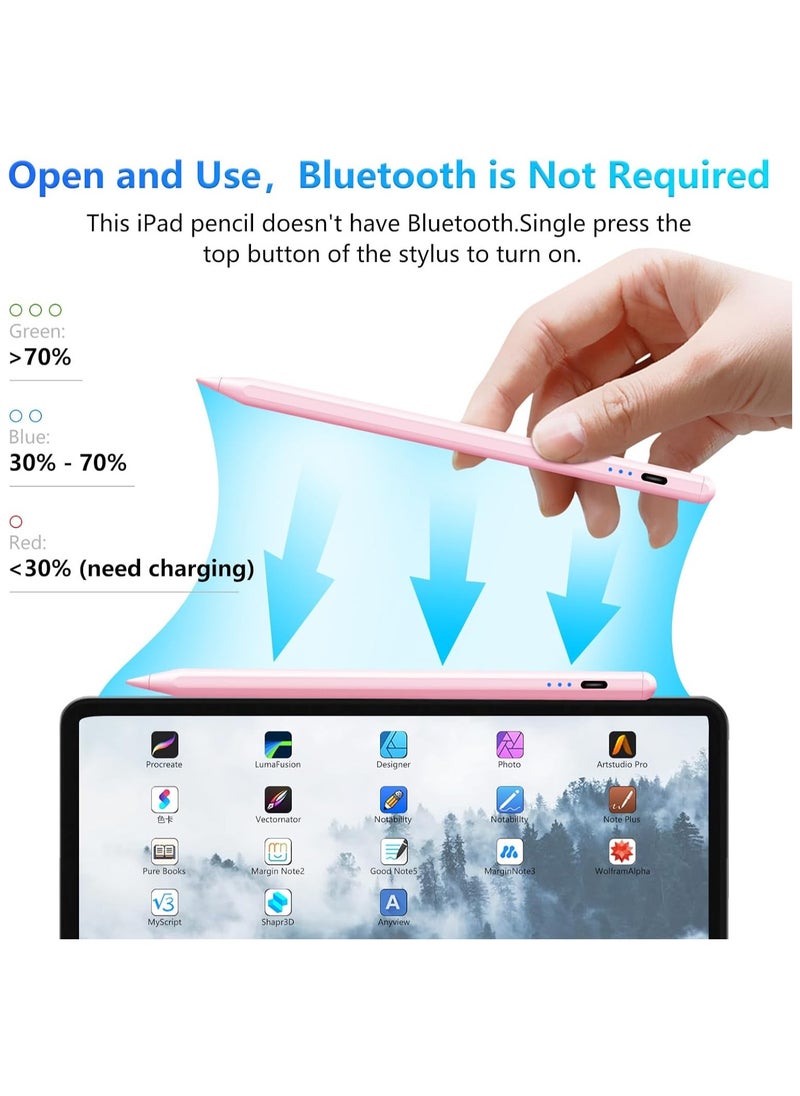 Stylus Pen for iPad 9th&10th Generation-iPad Pencil 2nd Generation,Fast Charge Active Pencil Compatible with 2018-2024 Apple iPad 6-10th, iPad Pro 11