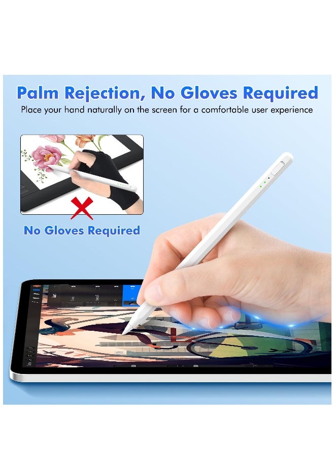 Stylus Pen for iPad, iPad Pencil iPad Pen 9th Generation Fast Charging Palm Rejection Tablet Pen Magnetic iPad Stylus Pencil Compatible with Apple Pen iPad 10/9/8/7/6 iPad Pro iPad Air iPad Mini