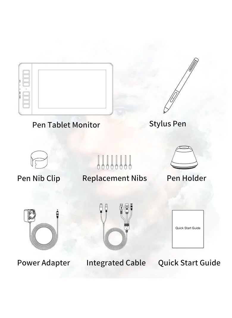 Drawing Tablet With Screen Artist 15.6 Pro Computer Graphics Tablet 120% Srgb With Battery Free Stylus Full Laminated Technology & Deco Mini7 Graphics Tablet