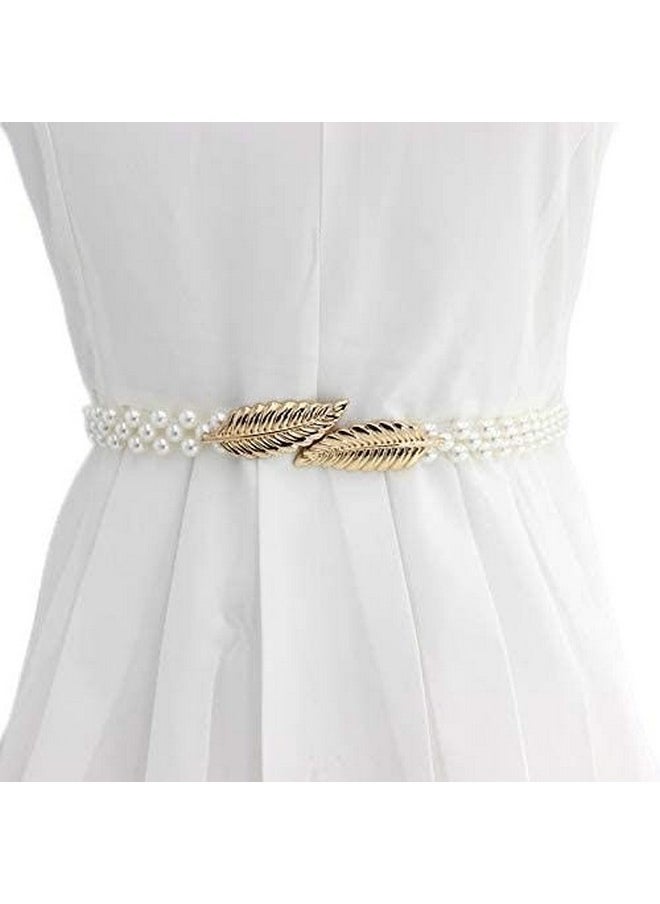 SYGA Pearl Adjustable Waist Belt with Hollowed Tassel Detail, Suitable Size for Waist 24-36 CM