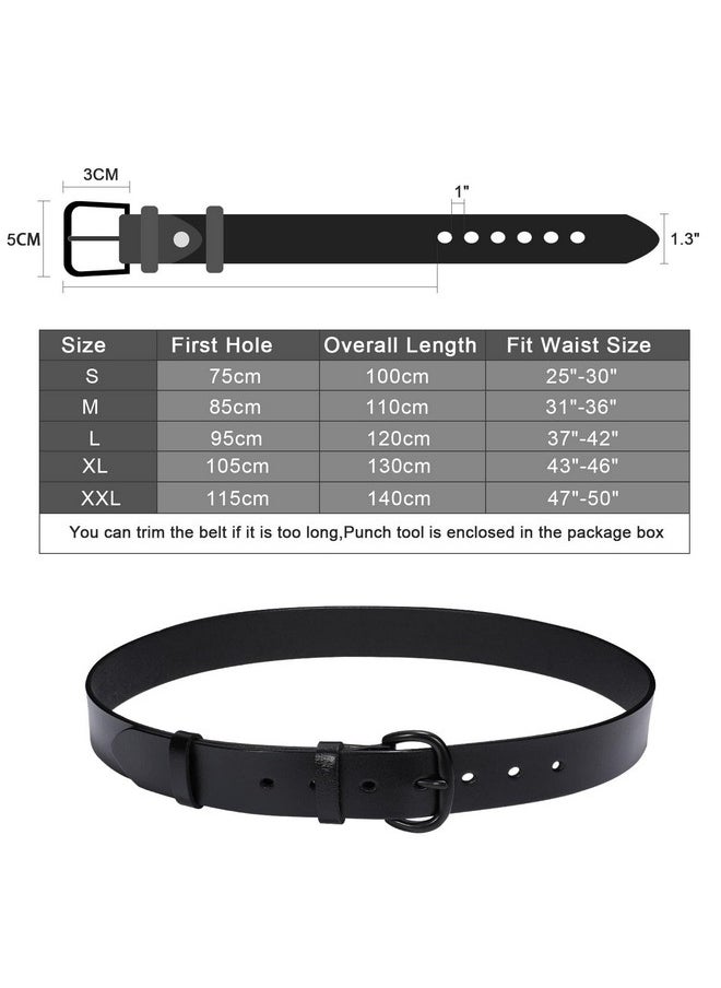 WHIPPY Women Leather Belt for Jeans Pants Dresses Ladies Waist Belt with Black Buckle L