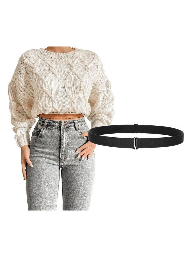 Crop Top Tuck Waist Band Adjustable Band Tucking Sweaters Shirts Elastic Stretch Belts For Women Men Change Style Of Your Tops(Black)