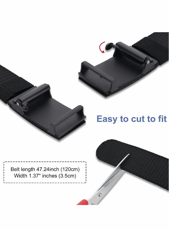 Mens Belt, Nylon Canvas Belt with Heavy Duty Flip-Top Solid Metal Buckle, 1.5