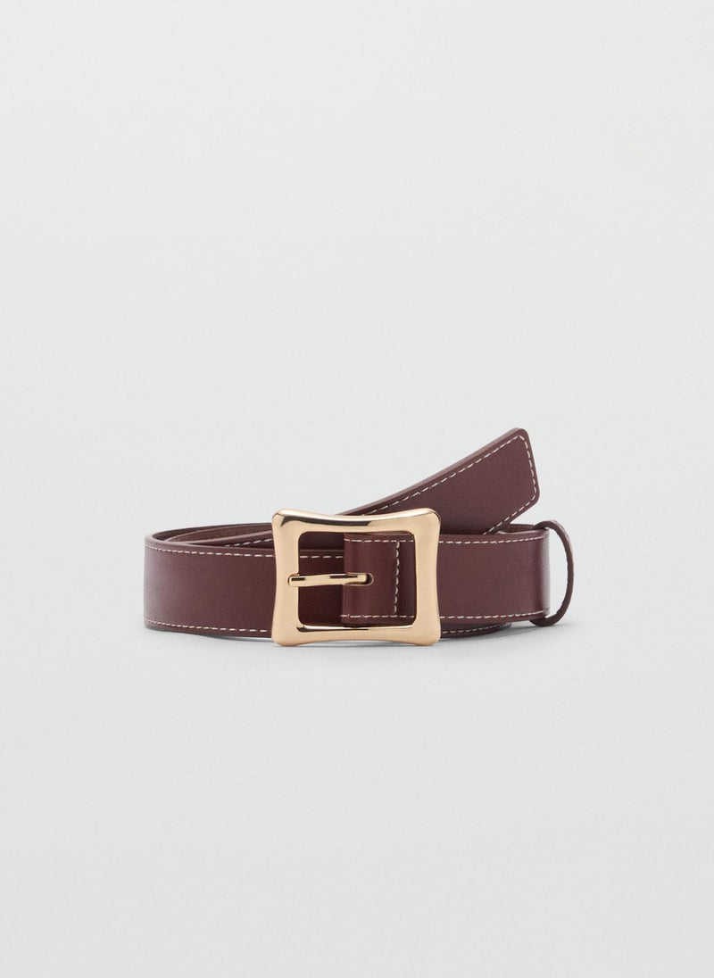 Square Buckle Allocated Hole Belt