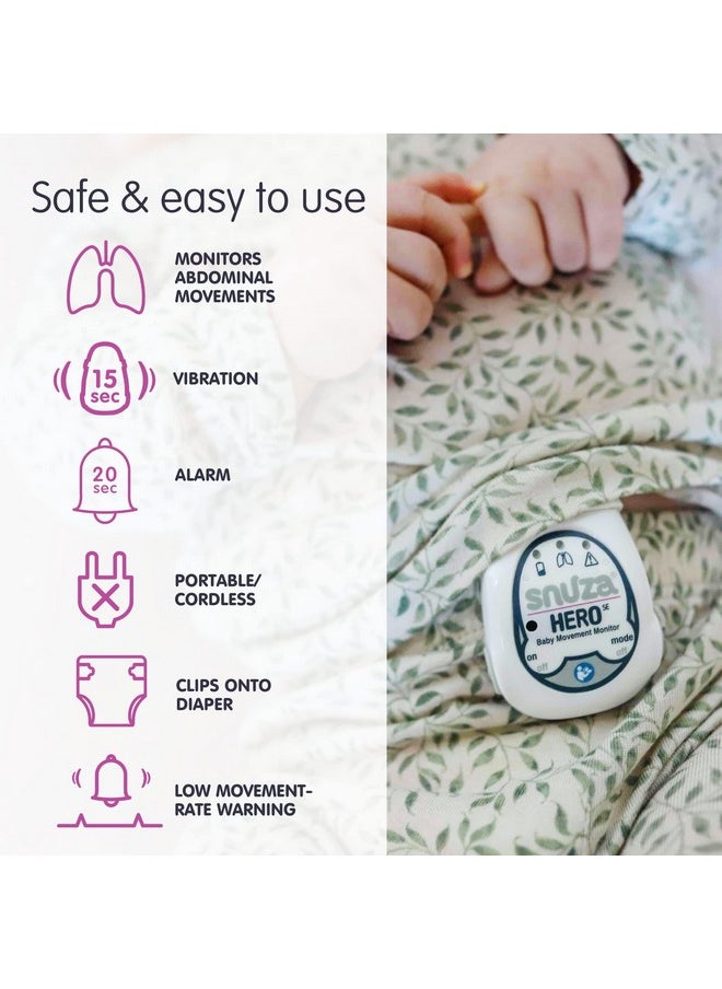 SNUZA HERO Baby Abdominal Movement Monitor: Real-time Alerts for No Breathing, Gentle Vibration Rousing, Portable & Wearable, Medical Grade Material. Safer Sleep for Infants. Peace of Mind for Parents