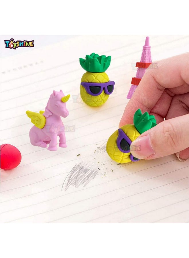 Toyshine Pack of 15 Pricess Castle Colorful Erasers for Children Party Favors, School Supplies