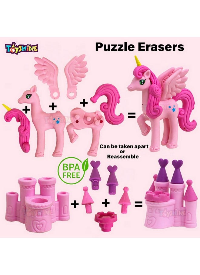 Toyshine Pack of 15 Pricess Castle Colorful Erasers for Children Party Favors, School Supplies