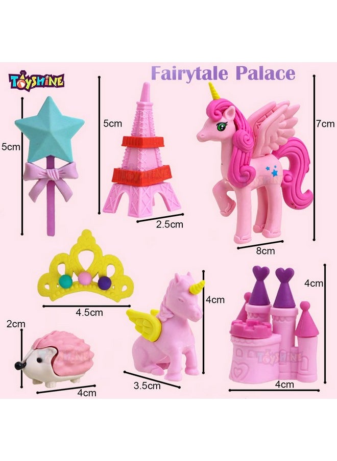 Toyshine Pack of 15 Pricess Castle Colorful Erasers for Children Party Favors, School Supplies