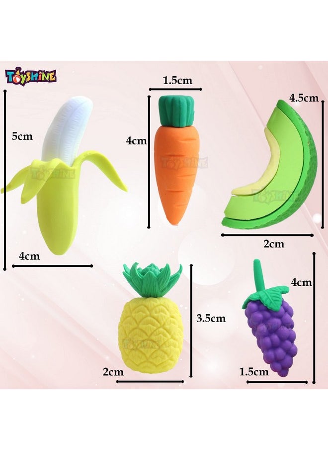 Toyshine Pack of 22 Fruit Treat Erasers for Children Party Favors, School Supplies