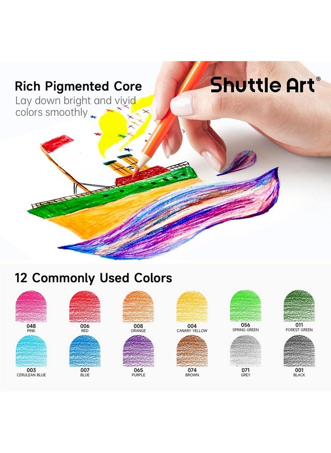 Shuttle Art 288 PCS Colored Pencils Bulk, 12 Assorted Colors, Pre-sharpened Colored Pencils for Kids with Sharpeners, Bulk Pack School Supplies for Teachers & Students