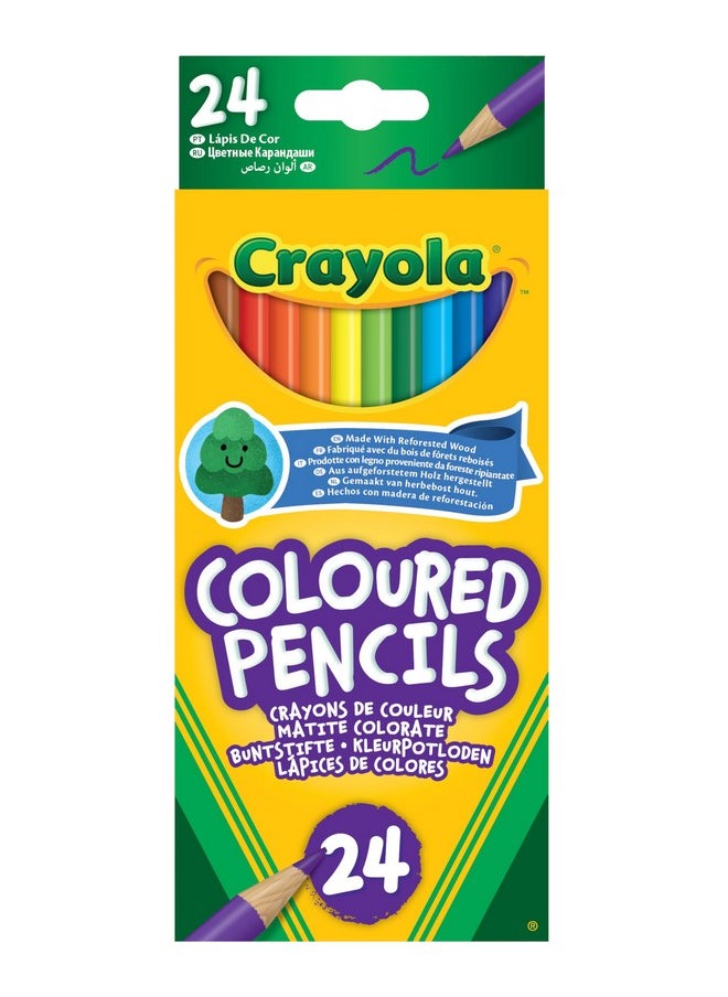 CRAYOLA Colouring Pencils - Assorted Colours (Pack of 24) | A Must-Have for All Kids Arts & Crafts Sets | Ideal for Kids Aged 3+