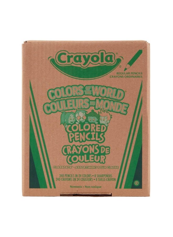 Crayola Colors of the World Skin Tone Colored Pencils Classpack (240ct), Bulk Colored Pencils for Classrooms, Teacher Supplies, Gifts