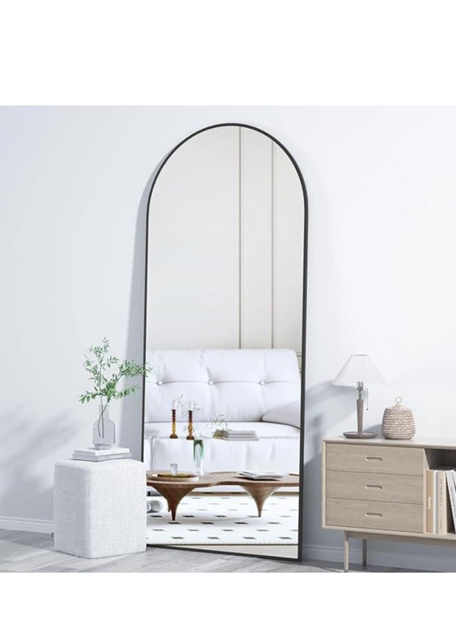 Full Length Floor Mirror with Smooth Arched Top – Large 50x160cm Standing Mirror for Bedroom, Living Room, and Hallway – Elegant Arched Wall Mirror for Modern Home Décor