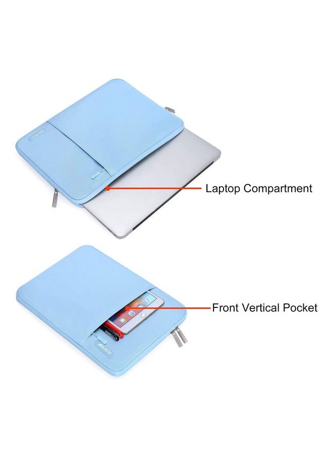 MOSISO Laptop Sleeve Bag Compatible with MacBook Air/Pro, 13-13.3 inch Notebook, Compatible with MacBook Pro 14 inch M4 M3 M2 M1 Chip Pro Max, Polyester Vertical Case with Pocket, Air Blue