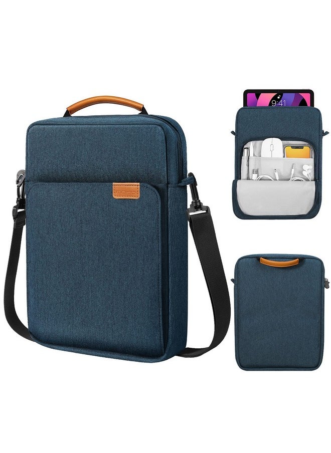 MoKo 9-11 Inch Tablet Sleeve Bag Handle Carrying Case with Shoulder Strap Fits New 11-inch iPad Pro M4/iPad Air M2, iPad 10th 10.9, iPad 9/8/7th 10.2, iPad Air 5/4th 10.9, Tab S8/S9 11, Indigo