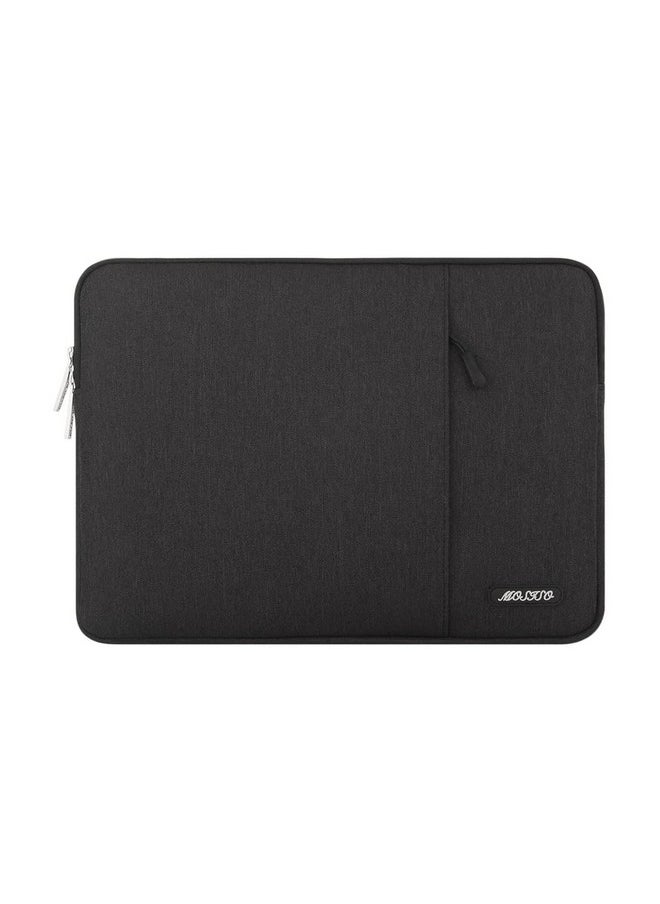 MOSISO Laptop Sleeve Bag Compatible with MacBook Air/Pro, 13-13.3 inch Notebook, Compatible with MacBook Pro 14 inch M4 M3 M2 M1 Chip Pro Max, Polyester Vertical Case with Pocket, Black