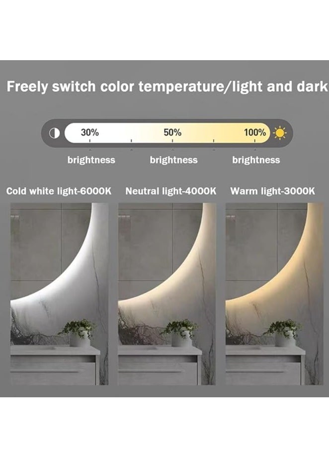 Semicircle Backlit LED Vanity Mirror 150x105cm – Bathroom Mirror with Touch Switch, 3 Dimmable Colors, HD Half Moon Irregular Wall Mount