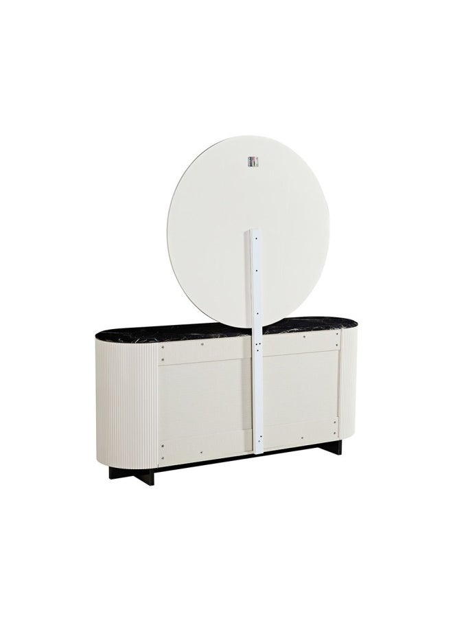 Krisalis Dresser With Mirror And Stool - Beige/Black