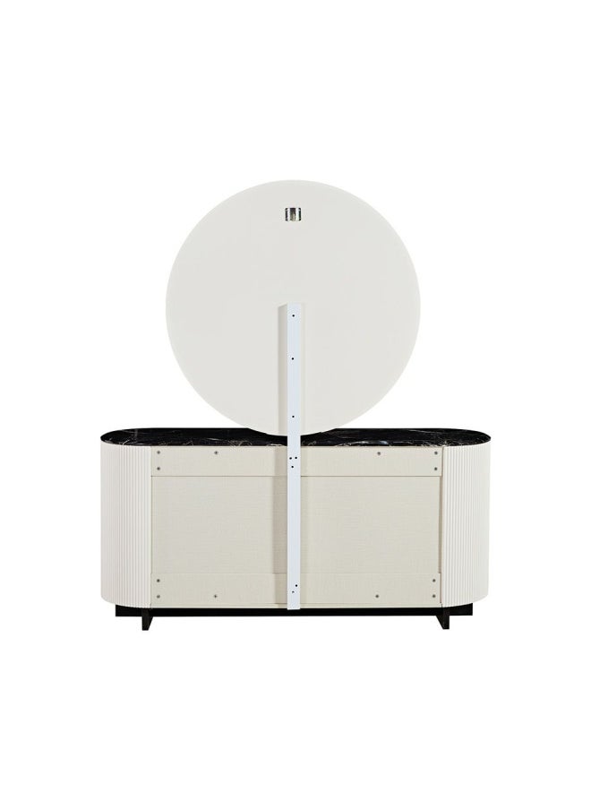 Krisalis Dresser With Mirror And Stool - Beige/Black