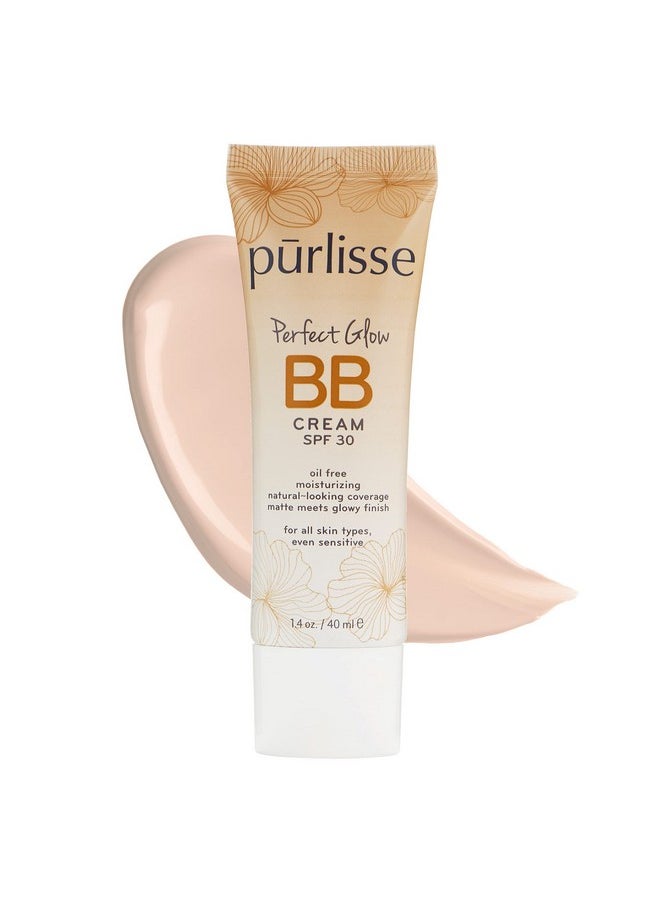 pūrlisse Perfect Glow BB Cream SPF 30: Clean & Cruelty-Free, Medium Flawless Coverage, Hydrates with Jasmine | Fair 1.4oz