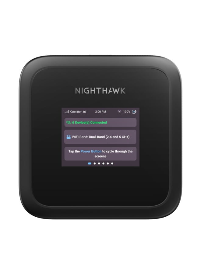 NIGHTHAWK M3 5G ROUTER MOBILE HOTSPOT – Up to 2.5 Gbps Speed, High-Speed Portable WiFi for Home or Travel, Supports Multiple Devices Simultaneously, Ideal for Remote Work Black