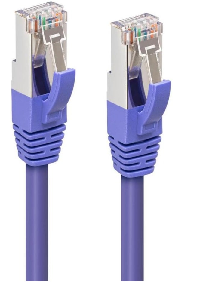 DKURVE Cat6A Purple Ethernet Patch Cable SFTP Shielded Ethernet Cable High Performance 26 AWG RJ45 (5 METER)