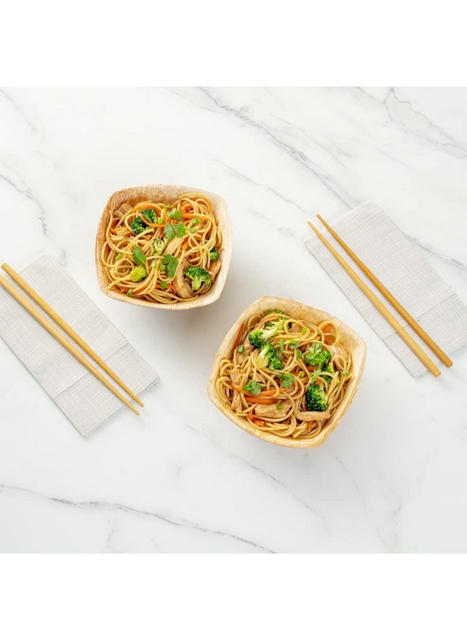 Restaurantware Midori 7 Ounce Small Square Palm Bowls 100 Microwavable Palm Leaf Soup Bowls- Freezable Sustainable Areca Palm Leaf Deep Bowls Oven-Ready For Hot & Cold Foods