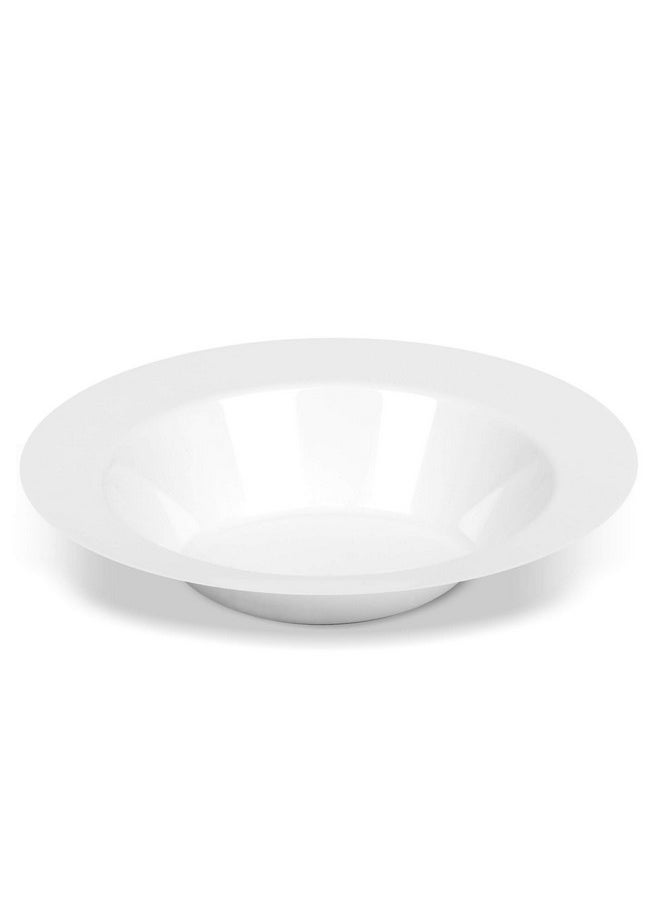 BloominGoods 50 Large Disposable White Plastic Soup Bowls | 14 oz. Premium Heavy Duty Disposable Dinnerware with Real China Design (50-Pack)