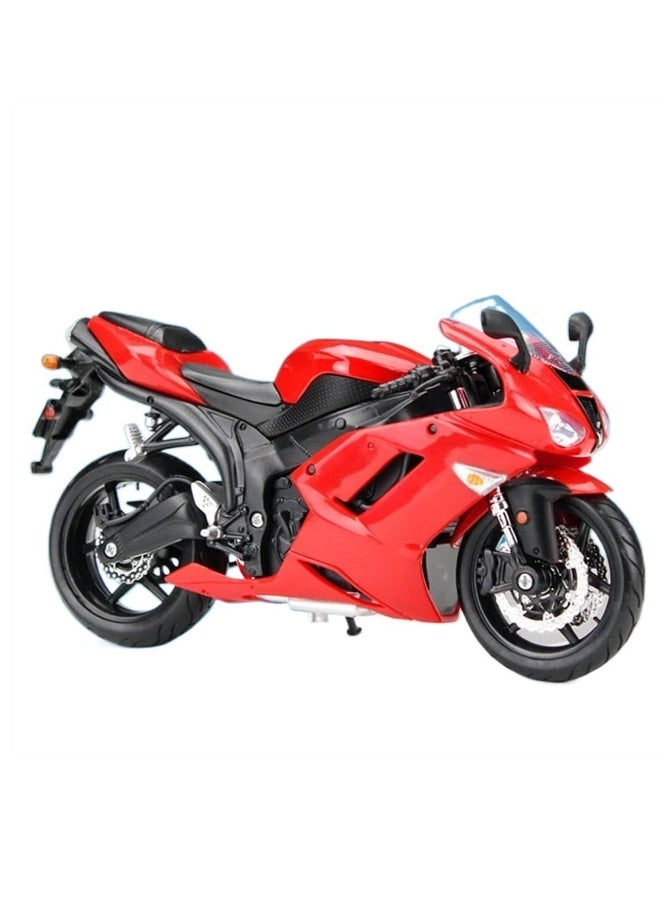 Die Cast Collectable for Kawasaki Ninja ZX-6R Red Motorcycle Desktop Display Model Diecast Metal Toy 1/12 (Color : Red)