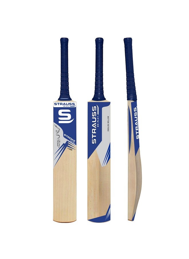 Strauss Cricket Bat | Edition: 11000 | English Willow | Size: Short Handle | Premium Leather Ball Cricket Bat